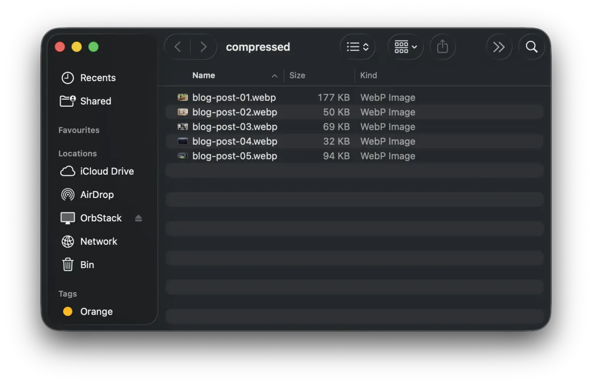 Output files in Finder